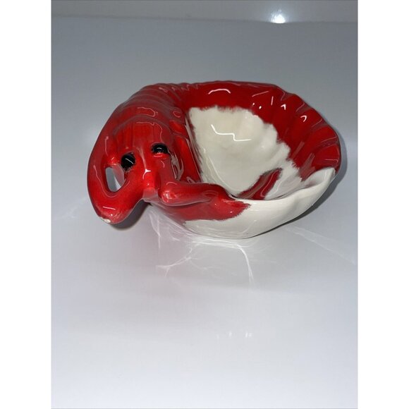 Vintage Ceramic Lobster Dish Signed Jim Dandy 1977 Excellent Condition Red - Picture 4 of 15